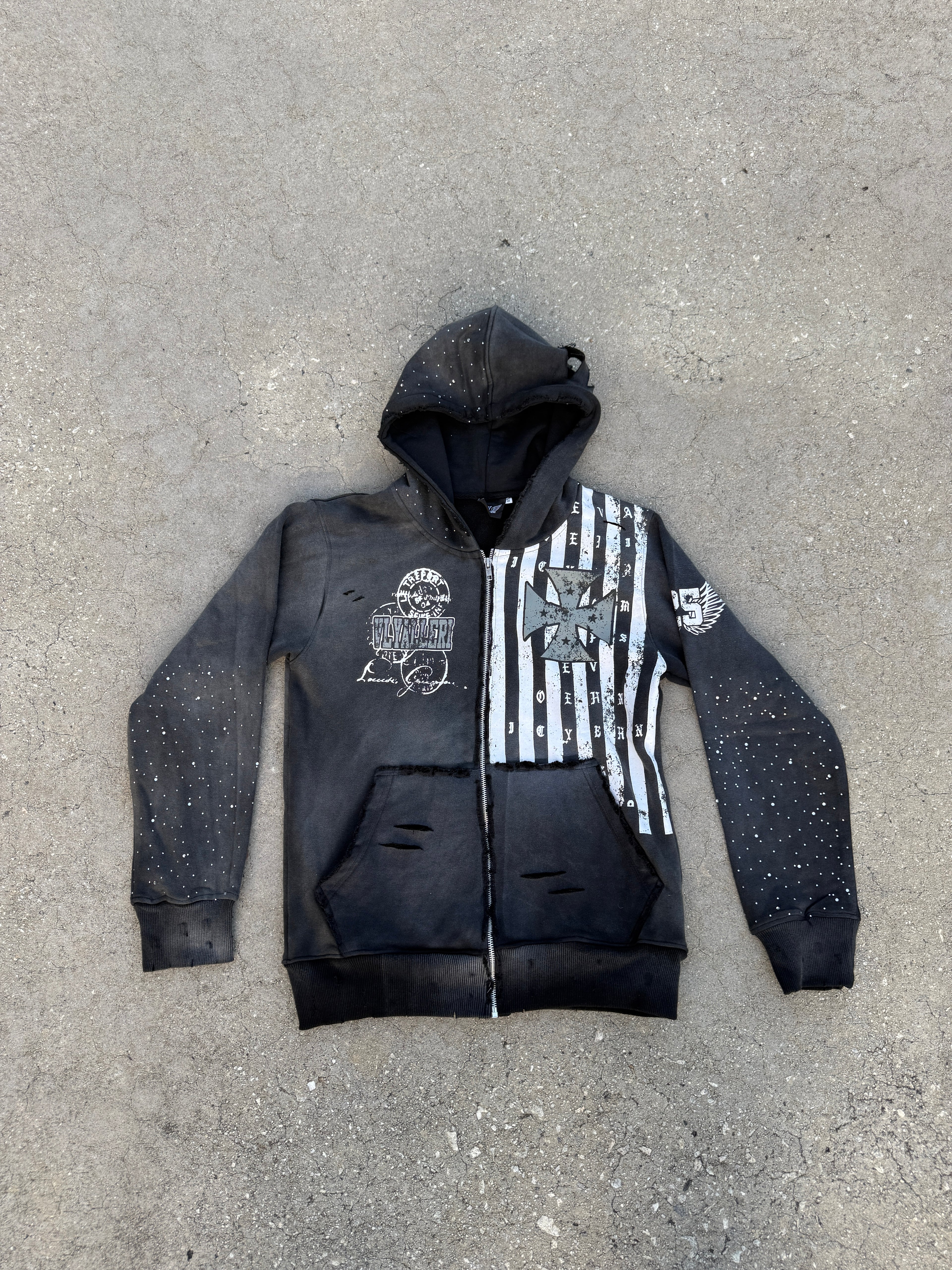 Black Cold Stones Zip Up